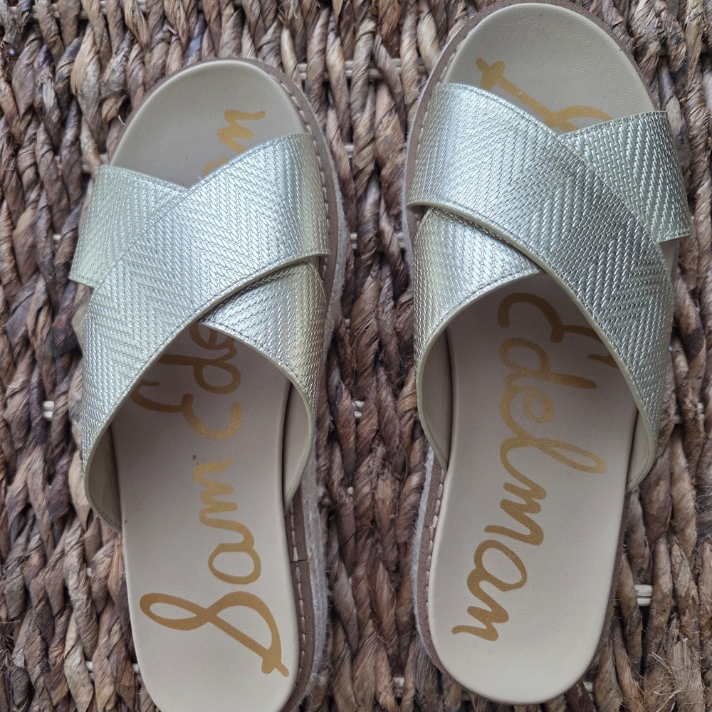 Sam Edelman Women's Gold Slide Sandals